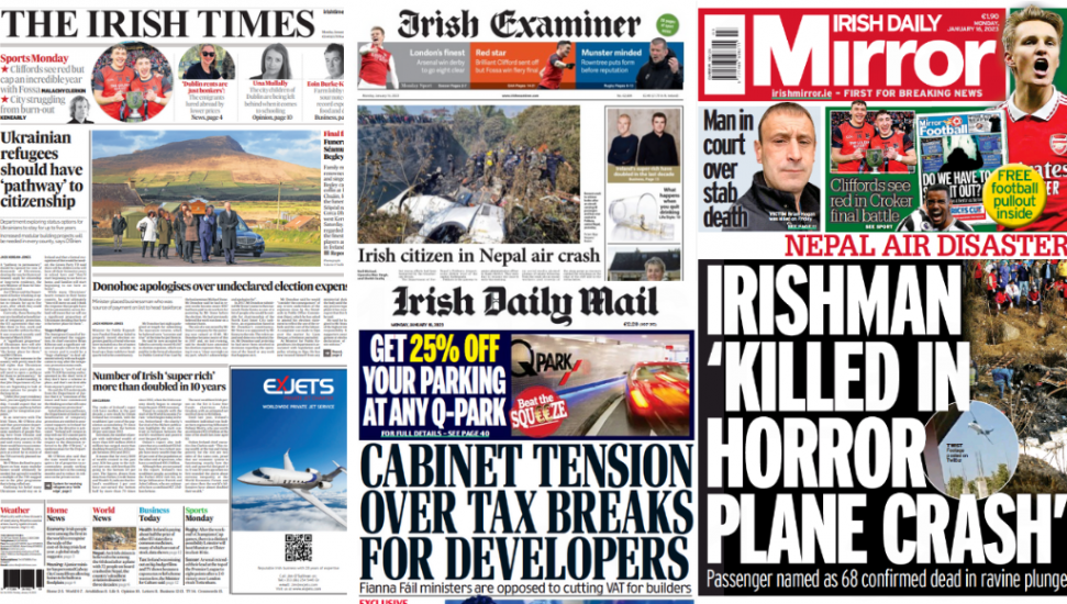 What The Papers Say: Monday's Front Pages