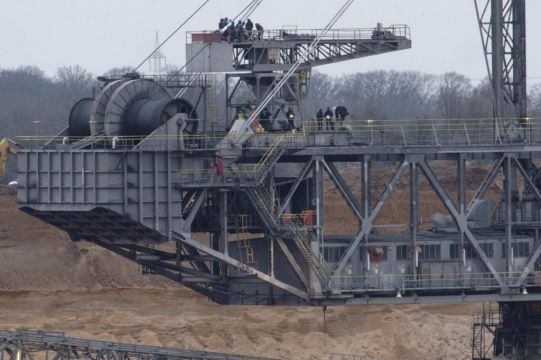 Climate Activists Occupy Giant Digger At German Coal Mine