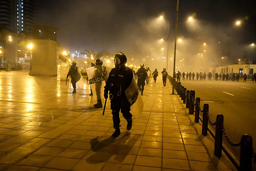 Anti-Government Protesters Clash With Police In Peru For Second Day