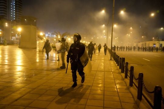 Anti-Government Protesters Clash With Police In Peru For Second Day