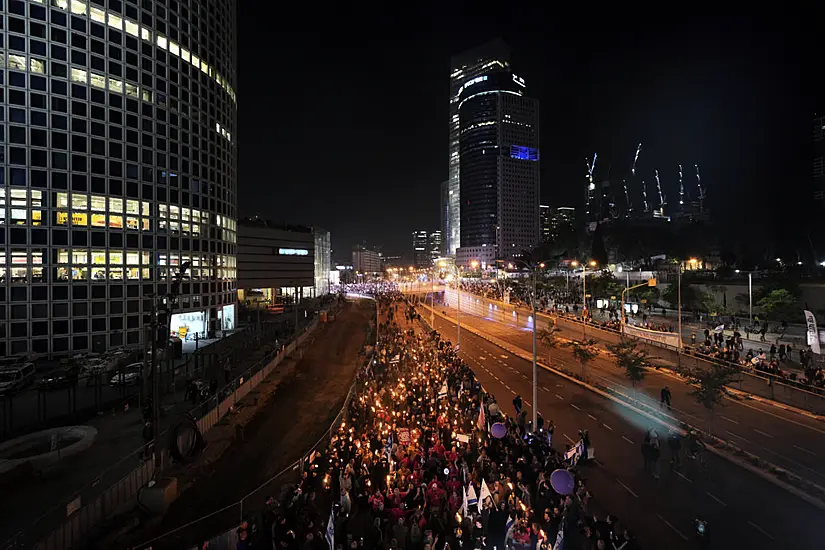 Tens Of Thousands March Through Tel Aviv Against Judicial Reforms