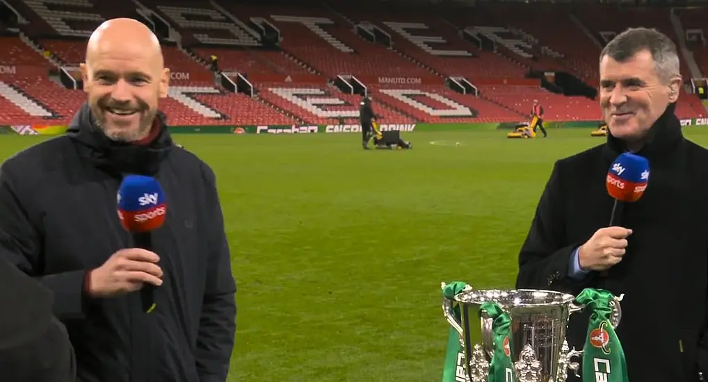 Watch: Roy Keane Asks Erik Ten Hag For Tickets To League Cup Final