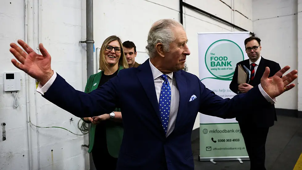 Britain's King Charles Makes Surprise Visit To Food Bank During Day In Milton Keynes