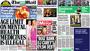 What The Papers Say: Sunday's Front Pages
