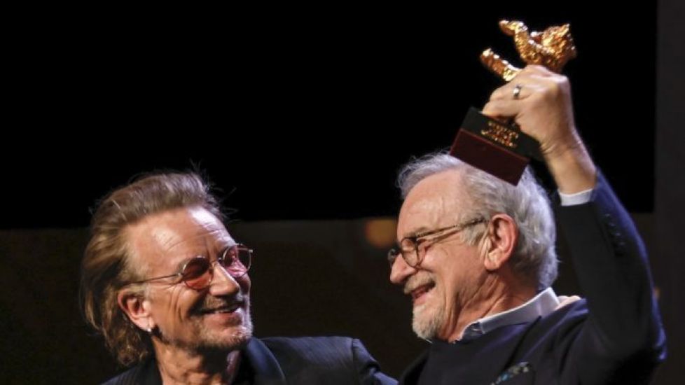 Bono Presents Steven Spielberg With Lifetime Award At Berlin Film Festival