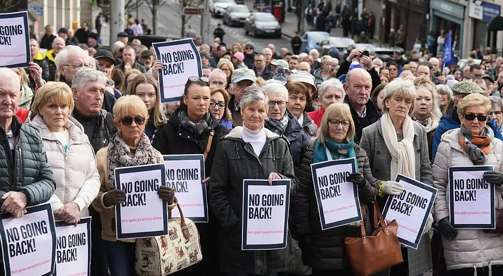 Crowds Gather In Omagh To Demand End To Violence After Police Officer’s Shooting