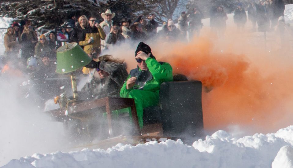 Irish Duo Win Extreme Winter Sport Event – Pulled By Horses On A Sofa Built On Skis