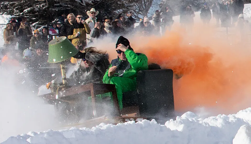 Irish Duo Win Extreme Winter Sport Event – Pulled By Horses On A Sofa Built On Skis