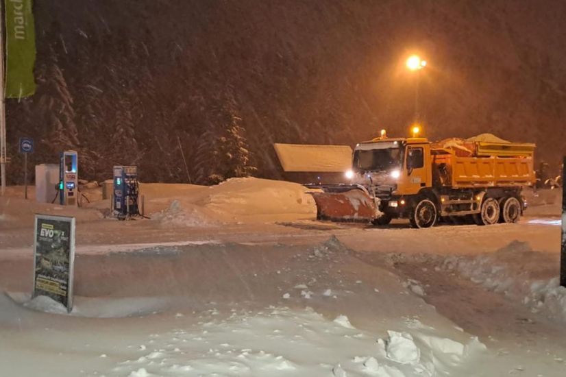 Hundreds Blocked On Croatia Roads As Snowstorm Causes Chaos