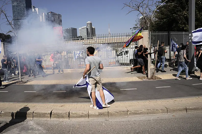 Protests Over Legal Overhaul In Israel Turn Violent As Police Fire Stun Grenades