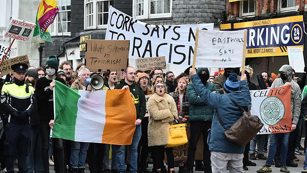 Gardaí Separate Anti-Migrant And Anti-Racism Protesters In Cork