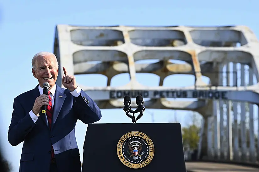 Joe Biden Calls For Voting Protections As He Visits Civil Rights March Site