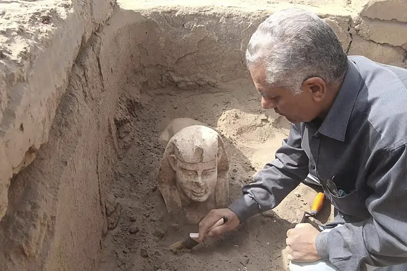 Archaeologists In Egypt Unearth Sphinx-Like Roman-Era Statue