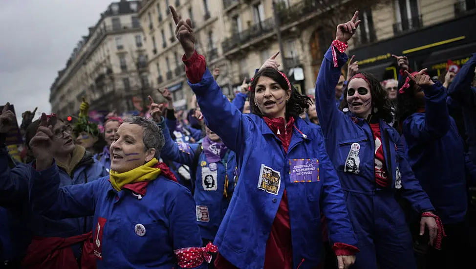 Thousands March Against French Pension Reforms On International Women’s Day