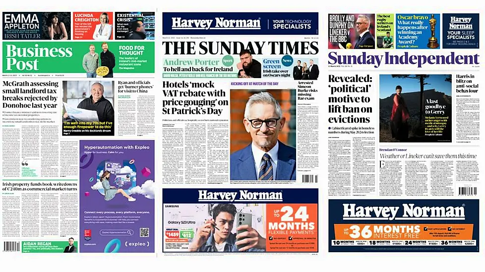 What The Papers Say: Sunday's Front Pages