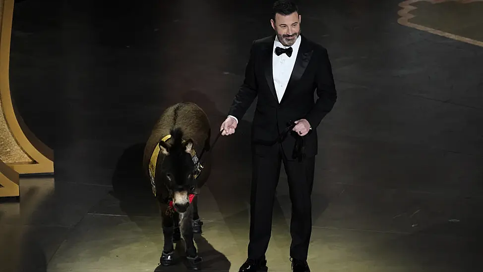 Oscars Host Welcomes Donkey On Stage In Nod To The Banshees Of Inisherin