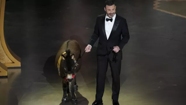 Oscars Host Welcomes Donkey On Stage In Nod To The Banshees Of Inisherin