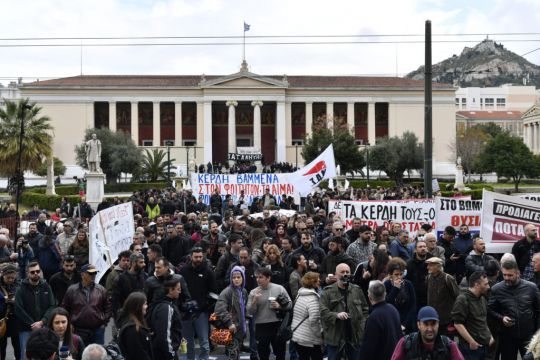 Greek Unions Launch General Strike Over Rail Disaster