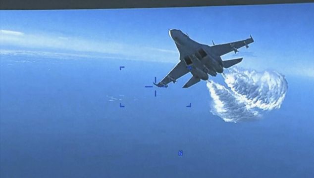 Pentagon Shows Footage Of ‘Russian Aircraft Dumping Fuel On Us Drone’