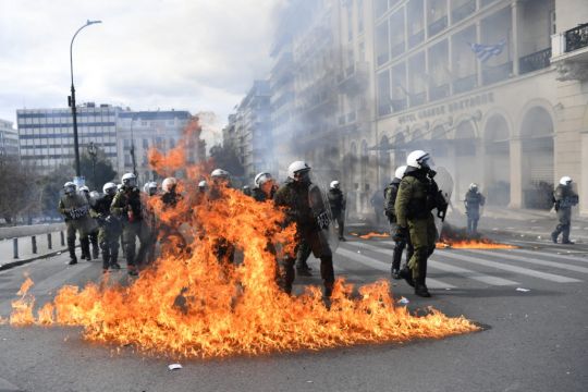 Clashes Hit Athens As General Strike Staged In Protest Over Rail Disaster