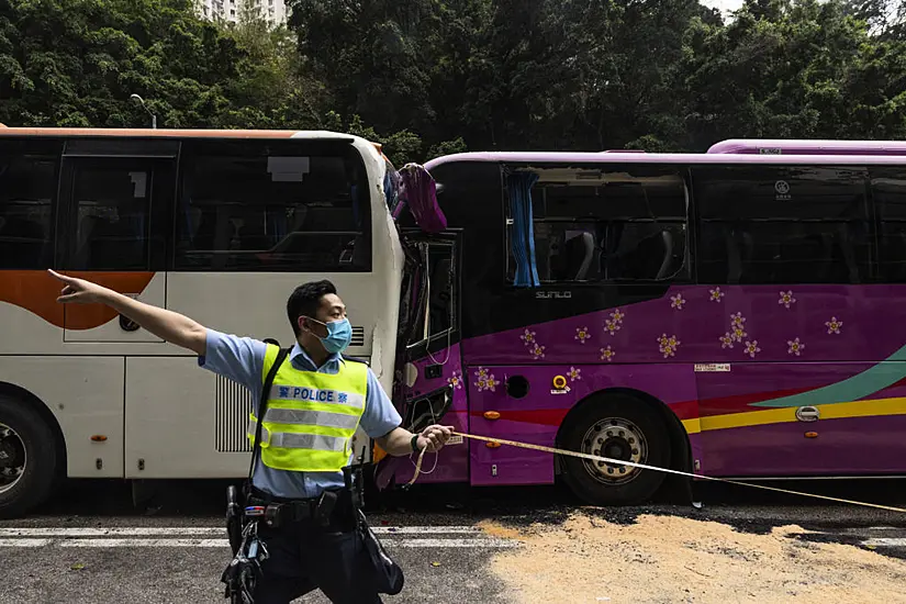 Eighty-Seven People Hurt In Bus Pile-Up In Hong Kong