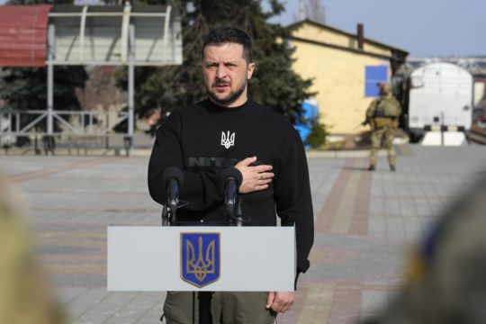 Zelenskiy Tours Battle-Scarred Cities As Ukrainian Offensive Expected