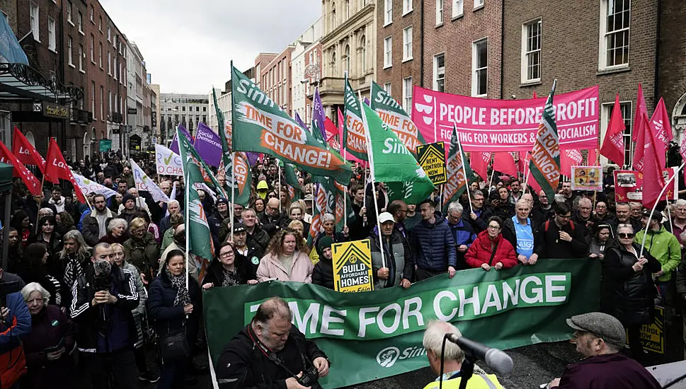 Protesters Take To The Streets In Dublin As Eviction Ban Ends