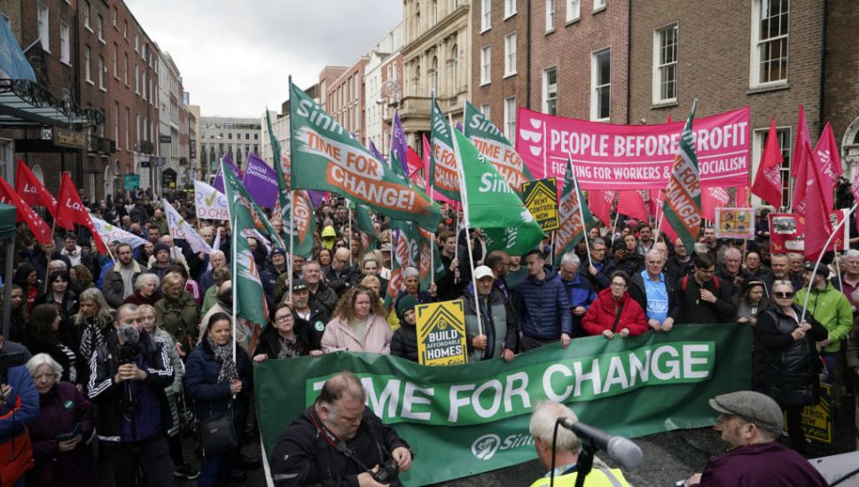 Protesters Take To The Streets In Dublin As Eviction Ban Ends