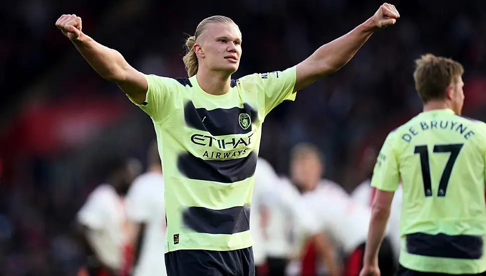 Erling Haaland Strikes Twice As Manchester City Keep Up Title Pursuit