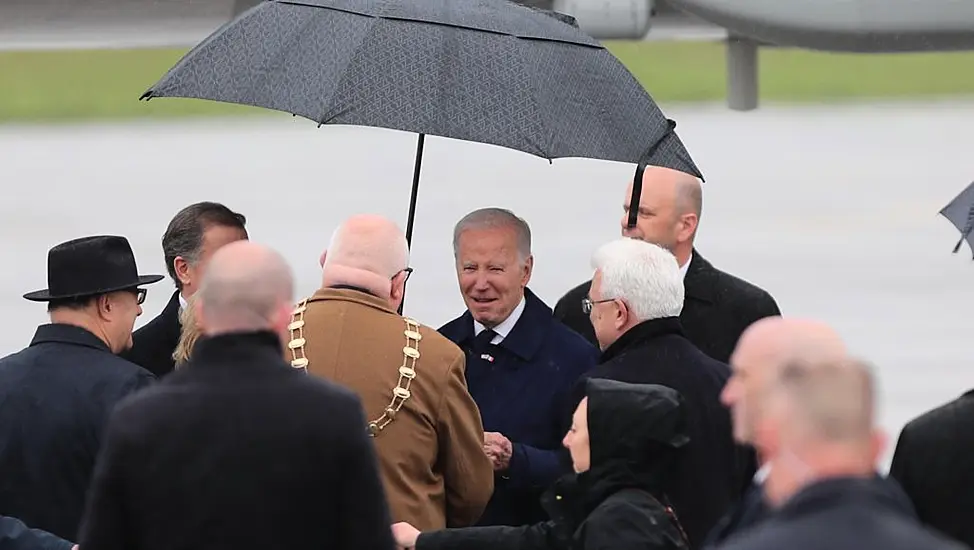 Biden Braves Wet And Windy Conditions On Arrival At Dublin Airport