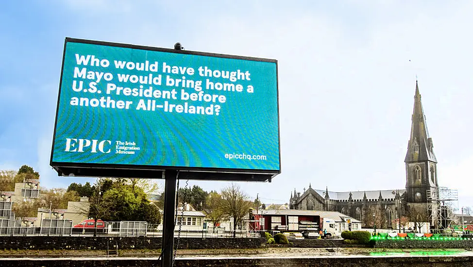 Biden Billboard In Ballina Pokes Fun At Mayo's All-Ireland Record