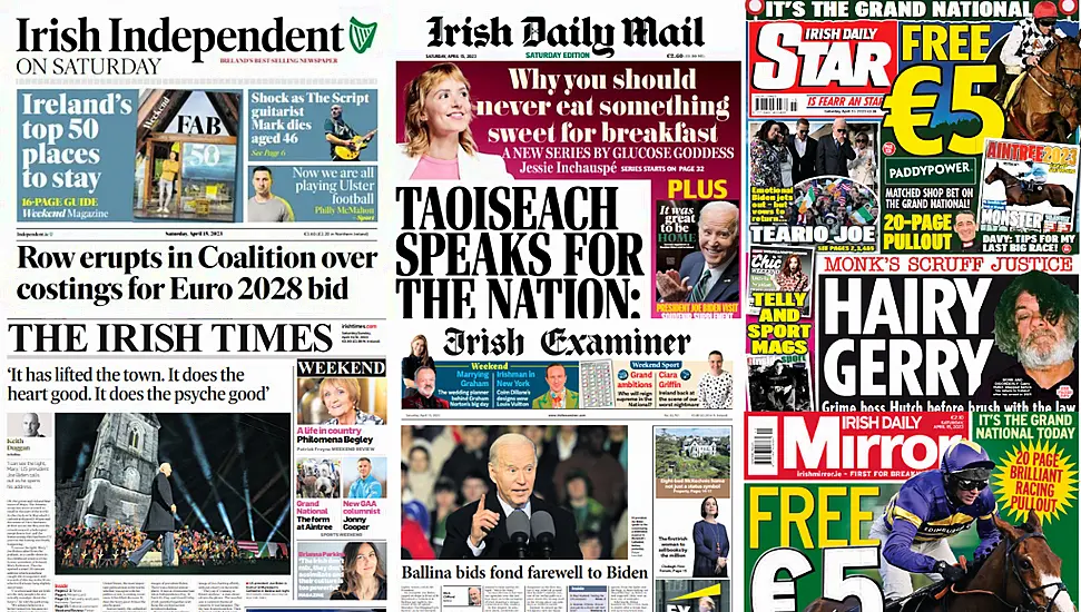 What The Papers Say: Saturday's Front Pages