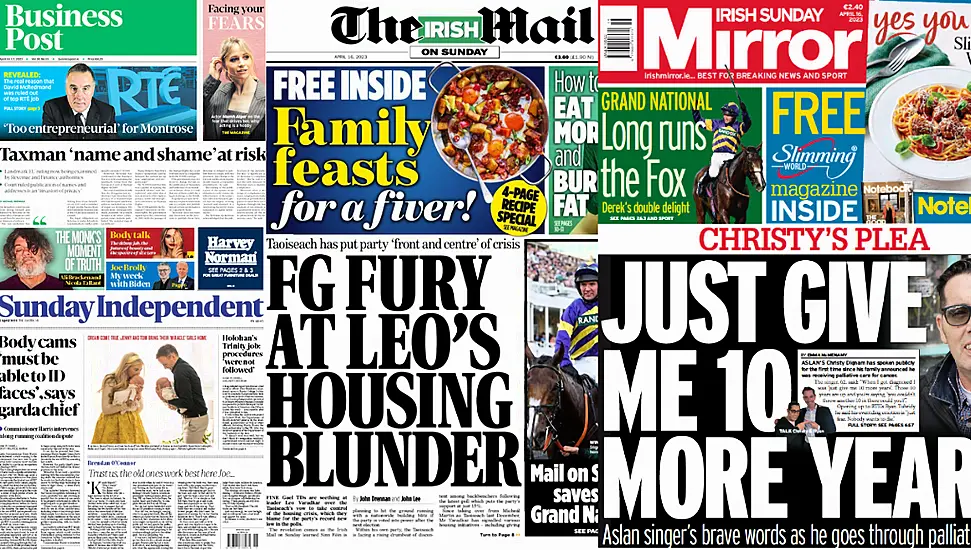 What The Papers Say: Sunday's Front Pages