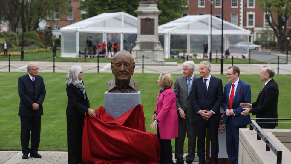 New Bust Of Peace Process Mediator George Mitchell Unveiled In Belfast