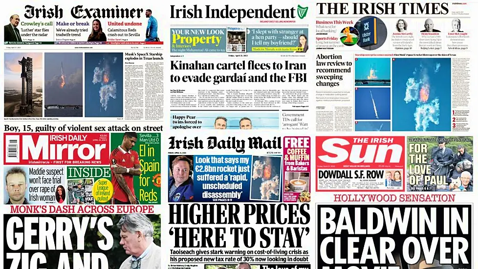 What The Papers Say: Friday's Front Pages