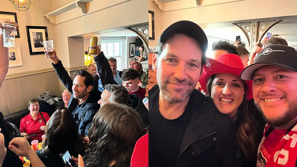 Paul Rudd Drinks Beer And Sings Chants With Fans At Wrexham Pub