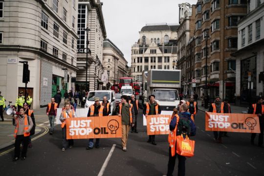 Just Stop Oil Activists Disrupt Traffic In Central London