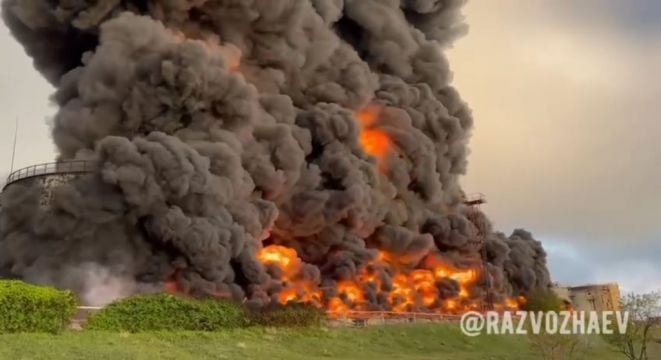 Drones Cause Massive Fire At Crimea Oil Depot, Russian Official Claims