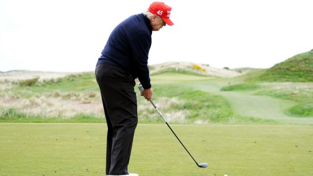 Donald Trump Plays Golf At His Turnberry Course During Scottish Visit
