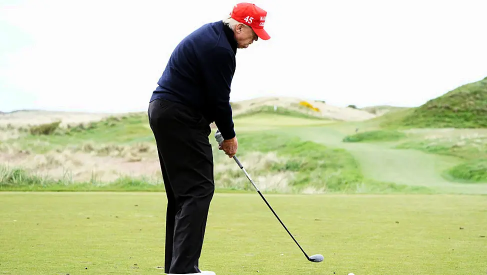 Donald Trump Plays Golf At His Turnberry Course During Scottish Visit