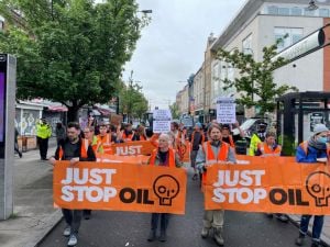 Just Stop Oil Activists Hold Up Traffic In North London