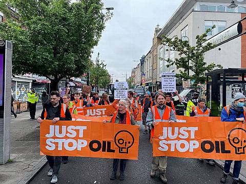 Just Stop Oil Activists Hold Up Traffic In North London