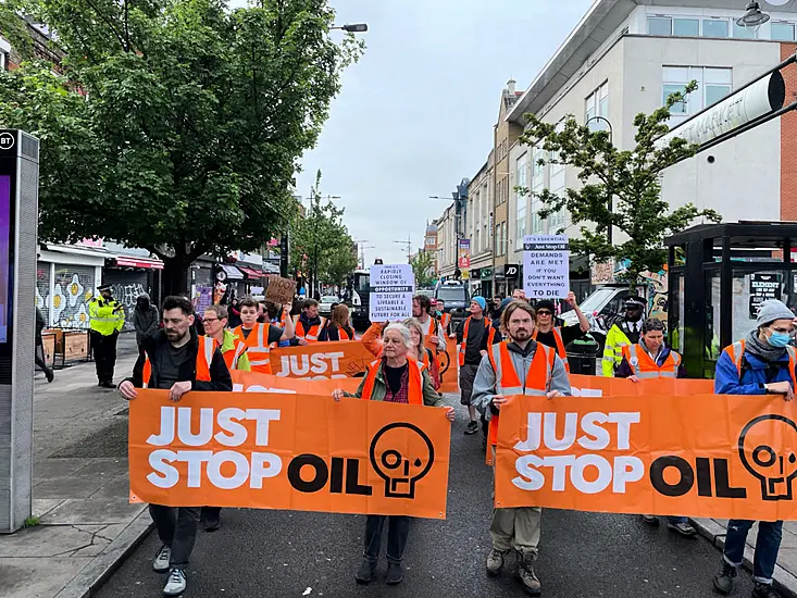 Just Stop Oil Activists Hold Up Traffic In North London