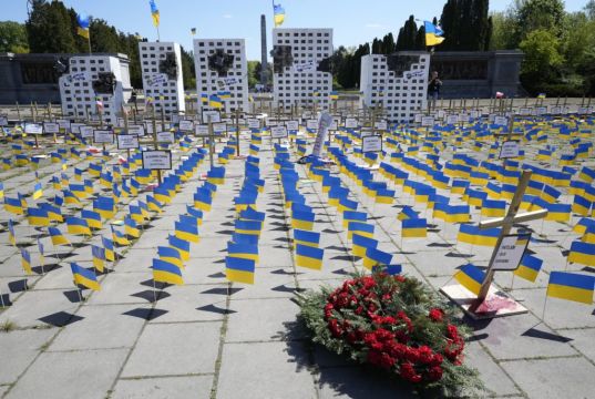 Ukraine Flags Protest Blocks Russian Ambassador’s Path On Victory Day