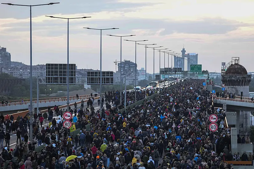 Tens Of Thousands March Against Populist Serbian Leadership After Mass Shootings