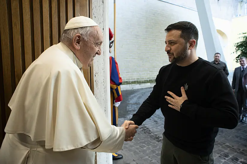 Pope Francis Meets Ukrainian President Volodymyr Zelensky At Vatican