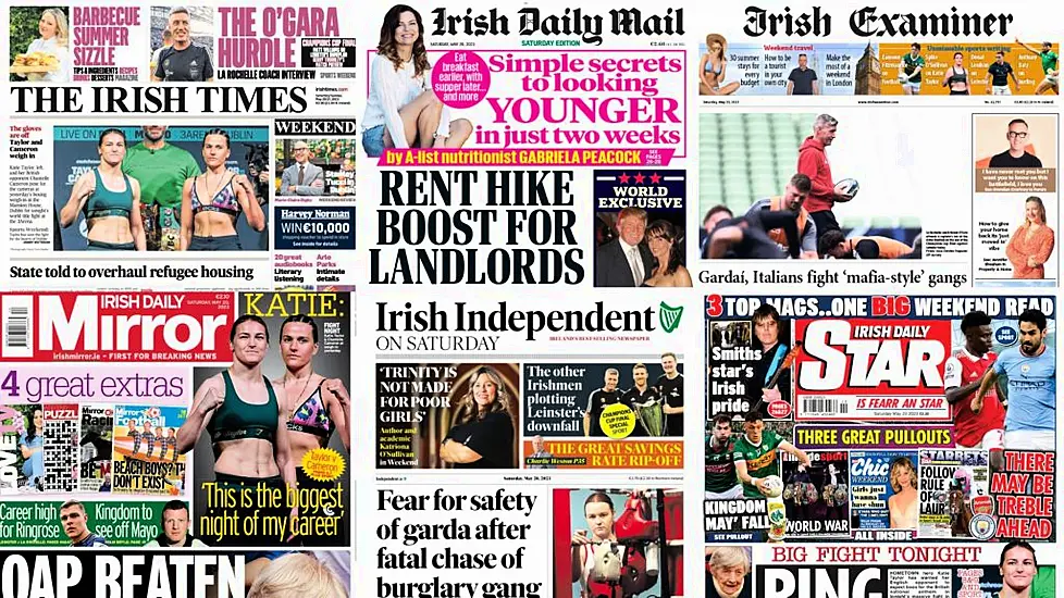 What The Papers Say: Saturday's Front Pages