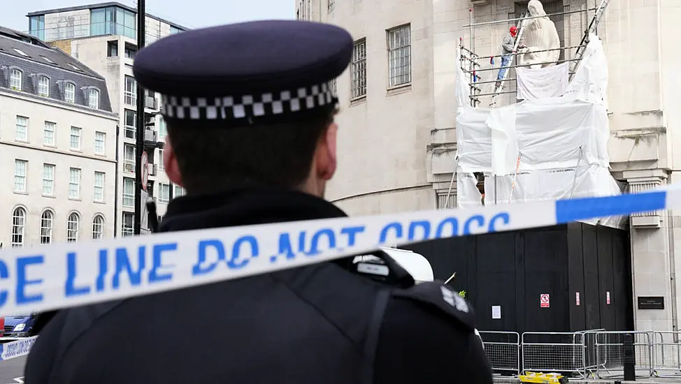 Man Attacks Statue At Bbc Hq With Hammer And Chisel