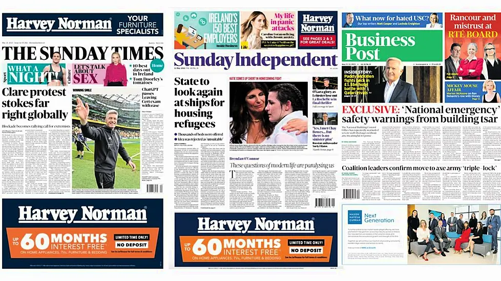 What The Papers Say: Sunday's Front Pages