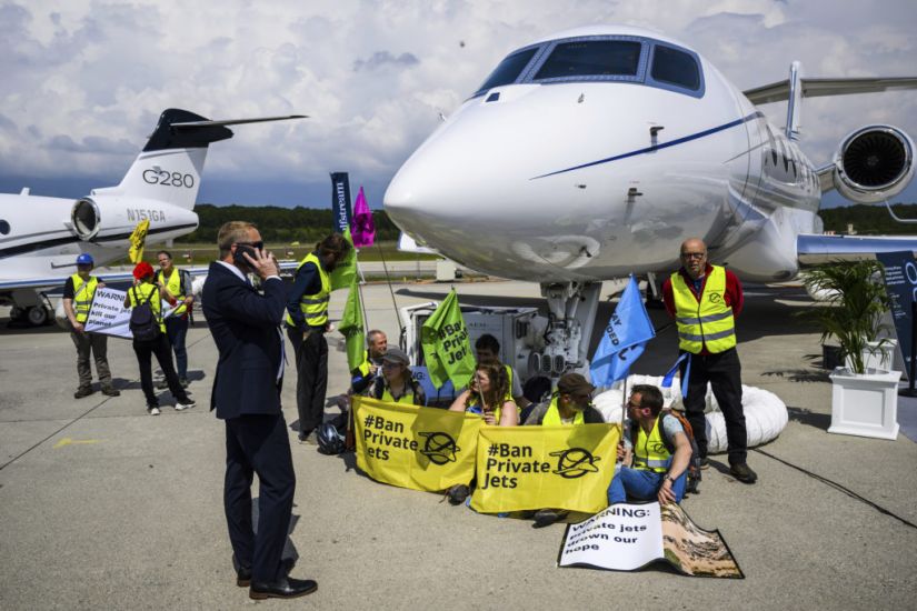 Geneva Airport Briefly Closed As Activists Protest Against Private Jet Fair